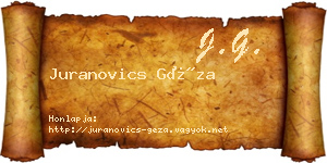 Juranovics Géza névjegykártya